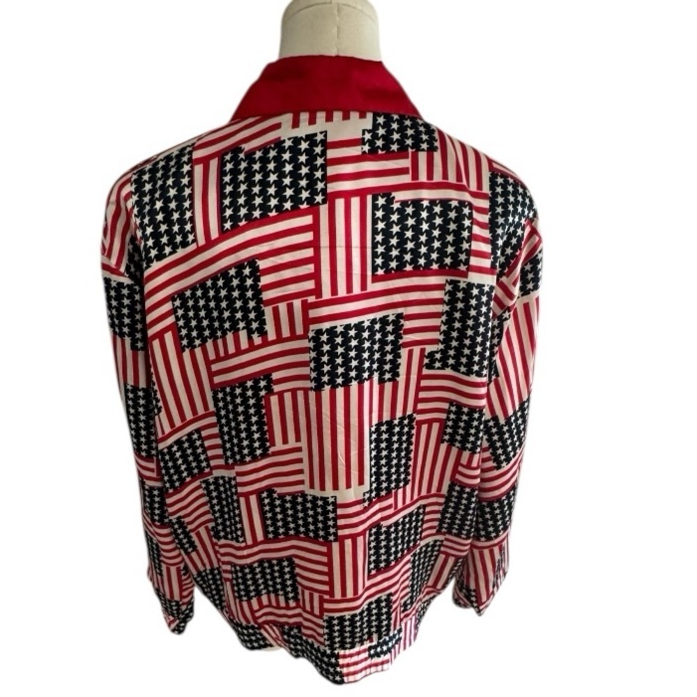 LAVON Vintage USA Flag Windbreaker Jacket L 4th of July Parade Party Patriotic - Picture 5 of 8